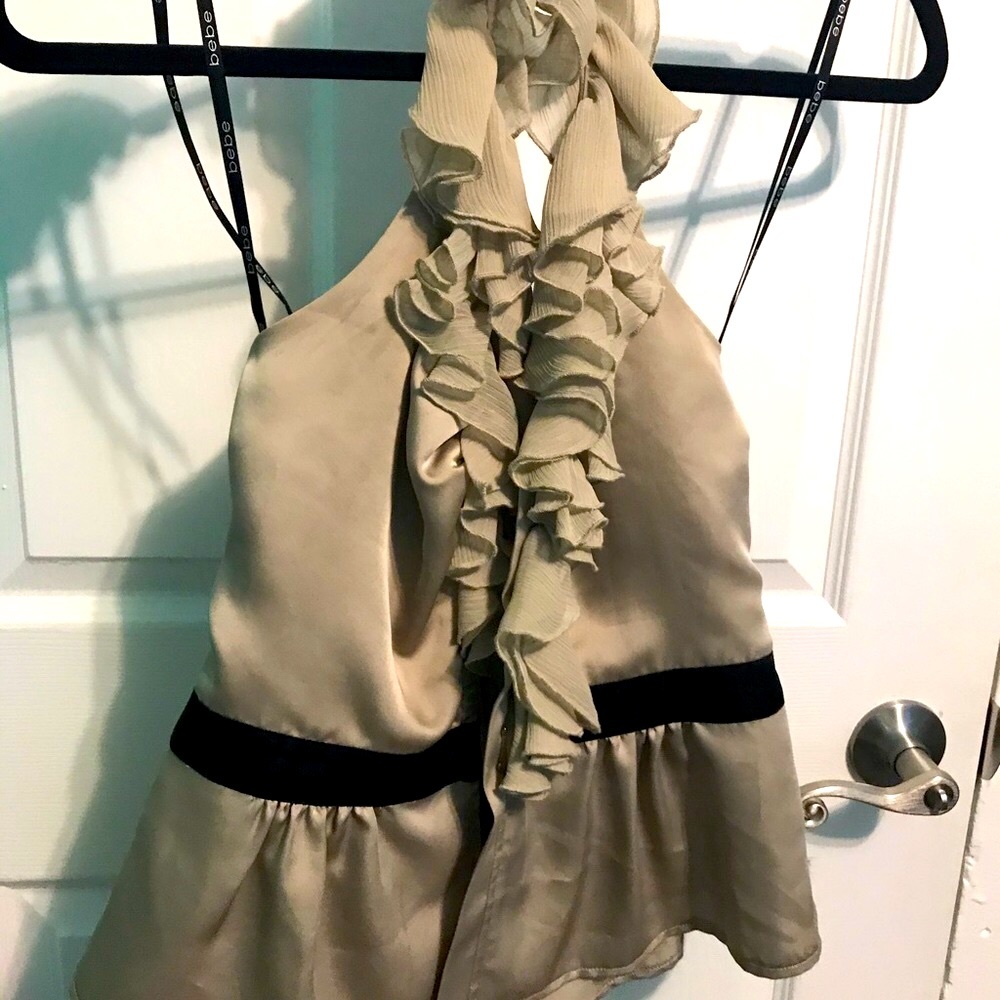 Bebe ruffle halter top